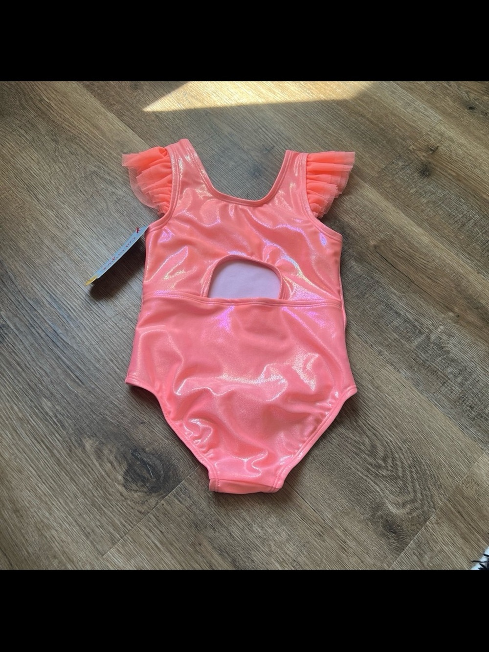 NWT Cat & Jack ™  Toddler Girls' One Piece Swimsuit - Coral Pink 5T - Picture 5 of 5